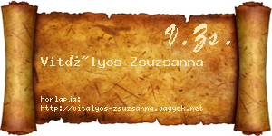 Vitályos Zsuzsanna névjegykártya